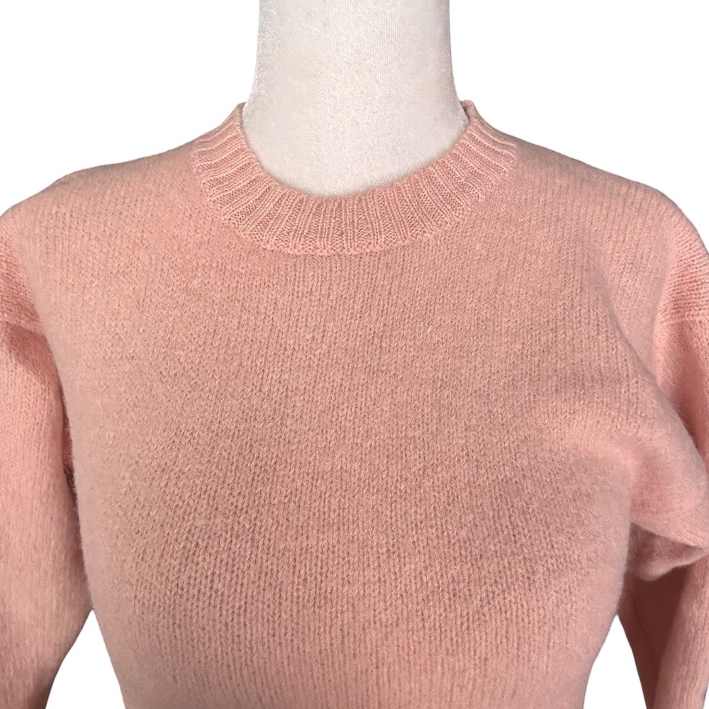 Vintage 90s Pink 100% Wool Crewneck Sweater Made In USA Preppy Cottage Romantic